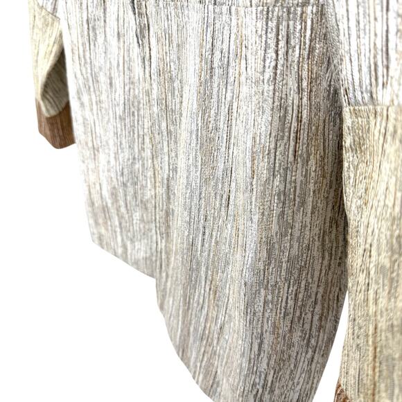 A la Carte Medium Sparkly Silver Wearable Art Jacket Blazer Blouse Shirt Top - Picture 7 of 9